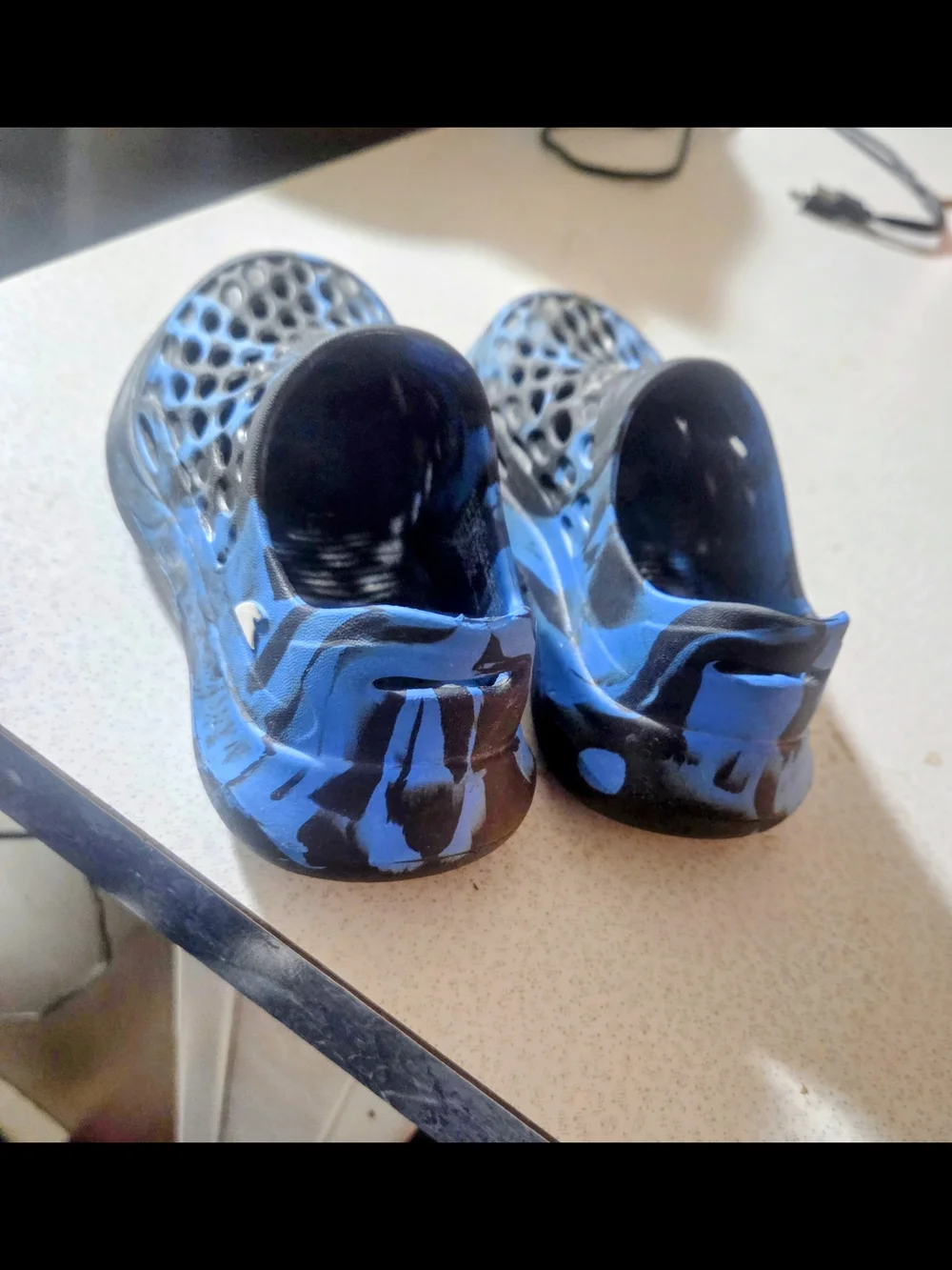 Kids Black and Blue Slip-On Water Shoes - Easy On/Off